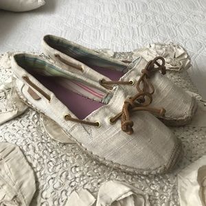 Sperry Top Sider Cream Espadrille Katana Slip On Shoes